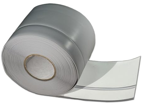 Weichsockelleiste Selbstklebend 12M, 50x20 mm PVC Sockelleiste Selbstklebend, Weichsockelleiste Flexibel für Küche und Bad Geeignet