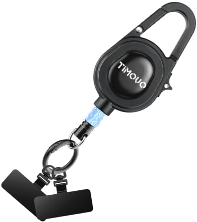 TiMOVO Anti-Diebstahl Ausziehbares Handy-Lanyard Stahl | Stahldraht Anti-Fall Handyhalterung mit Magnetverschluss & Karabiner für Wandern Skifahren Angeln