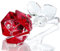 Waltz&F Kristall-Rosen-Blume, Glasrose, Briefbeschwerer, Sammlerstück, Statue, Hochzeitstisch, Tafelaufsatz, Ornament, rote Rose