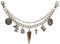 Alpenflüstern Trachten-Charivari Vinzenz - Hochwertiger Herren-Trachtenschmuck mit Trophäen-Anhängern für die Lederhose, echtes Hirschhorn, (antik-silber-farben) HCH021