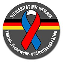 Aufkleber Schutzschleife Solidarität Schleife Sanitäter Retter Helden 8cm #A4810