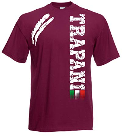 Vestipassioni t-Shirt Trapani Maglietta Ultras Tifosi Anche per Bambini(XL, Amaranto)