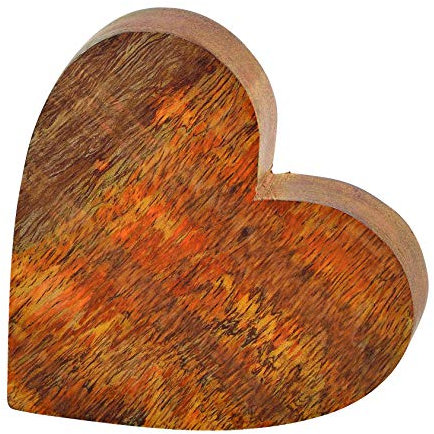 Holzherz Dekorartion zum Hinstellen/Herz aus Holz Deko/natürliche Dekoration (10 x 10 x 2 cm)