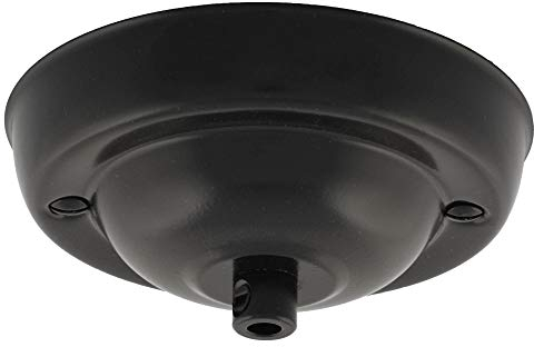 ElekTek Deckenrosette mit Zugentlastung Durchmesser 108 mm Metallausführungen Pulverlackierung für Deckenhängeleuchten Nachtschwarz