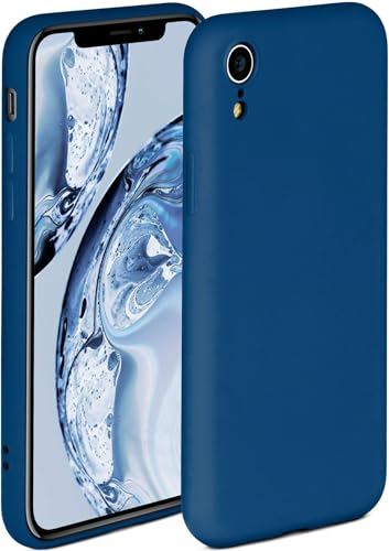 ONEFLOW Soft Case für iPhone XR Hülle aus Silikon mit Kameraschutz, Silikonhülle mit erhöhtem Schutz fürs Display, Backcover Schutzhülle, weiche Handyhülle, Blau