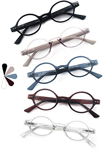 HEEYYOK 5 Pack Lesebrille Herren/Damen,Leichte Lesebrille,Tolle Farben,Gut verarbeitet,Brillen mit Softetui