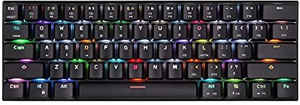XIXIDIAN Mechanical Keyboard,Wired and Wireless Bluetooth Dual Mode,Gaming Keyboard RGB Rainbow Backlit Wired Keyboard for Windows Gaming PC,61 Keys