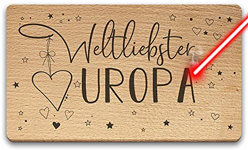 Frühstücksbrett mit Gravur - Weltliebster Uropa - Geschenkidee für den besten Uropa - Holzbrett Buche mit Lasergravur