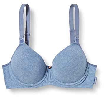 Noppies Maternity D70 - Reggiseno Imbottito in Cotone Nursing Bra, Colore: Blu Chiaro melange-P972, D70