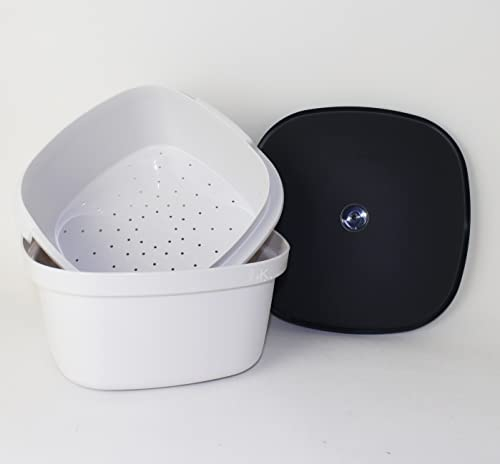 TUPPERWARE Siebservierer mit Einsatz Joghurtbereiter Thermosgefäß Weiß/Anthrazit