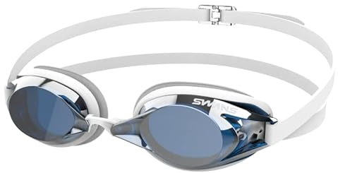 SWANS verspiegelte Schwimmbrille SR-2MEV, Farbe:Navy and Silver (NAVSL)