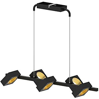 Dapo LED-Hänge-Pendel-Leuchte-Lampe KARE 5-flammig mit Fernbedienung dimmbar und Jeder Würfel verstellbar Wohnraum-Esszimmer-Büro-Lampe-Leuchten