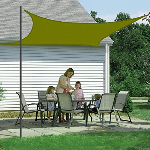 Sonnensegel Regenfest und Wasserdicht mit UV Schutz, Rechteck 4x6m, Sonnensegel für Balkon Garten Terrasse Sonnenschutz Sichtschutz Windschutz Wasserfest Wetterfest - Gelbgrün
