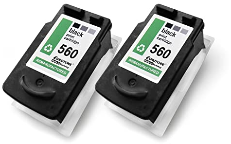 Eurotone 2X Tintenpatronen kompatibel für Canon Pixma TS 7400 Series ersetzen PG560XL Black Schwarz