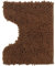 Poligono Badezimmerteppich,rutschfest waschbar,Badteppich Mikrofaser Saugfähig Badvorleger Duschvorleger,Form U 40x50cm,Braun