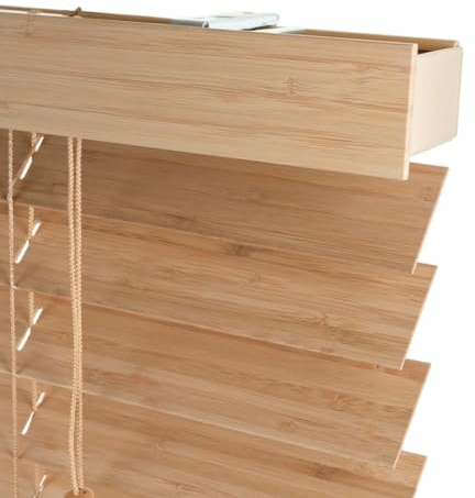 Bambus Jalousie 50mm - Natur - 50 cm x 250 cm - Fenster und Tür Jalousie - Bambus-Jalousie - Innenbereich Bohren