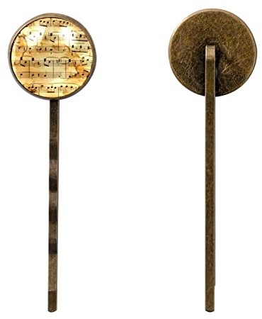 4 Stück Metall Haarspangen, Vintage Retro Haarnadel, minimalistische dekorative Haarspangen, Bobby Pins für Frauen Mädchen Haarschmuck,Musik Kunst Retro Notenschlüssel
