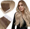 Easyouth Tape in Extensions Echthaar Glue in Haar Extensions Echthaar Farbe Ash Brown Mix Platinum Blonde und Ash Blonde 40 cm 40g Tape Extensions Echthaar Balayage #8/60/18