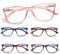 COJWIS 5 Pack Damen Lesebrille Blaulichtfilter Brille Federscharnier ultraleicht Lesehilfe (5 Farbe Mischen-4, 0.50, multiplier_x)