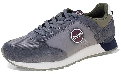 Scarpe uomo Colmar sneaker Travis authentic 002 suede grey/ navy/ tessuto military green U24CO01 40