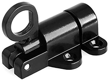 Aluminium-Türriegel, Fenster, Tor, Sicherheits-Zugring, Feder-Bounce, Türriegel, Sicherheitsriegel, Haspe, Schiebeschloss, Schwarz