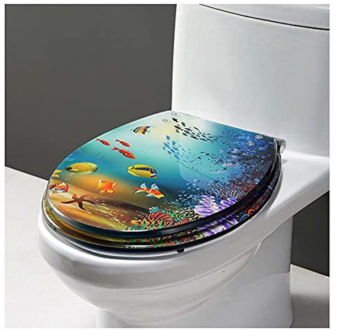 Ocean Series Art Experience WC-Sitz aus Kunstharz, mit echten Muscheln und Sanden, Universalbezug