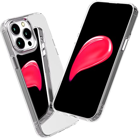 AKABEILA Case for iPhone 15 Pro Max Mirror Clear Case Makeup Mirror Electroplated Cover Women Girls Reinforced Corner Shockproof 6.7 Inch