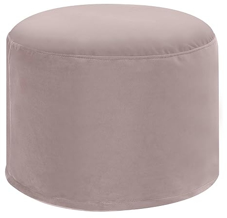 DreamRoots Pouf Hocker - Hocker Rund Samt 50x50x35 cm - Couch Hocker Wohnzimmer - Sitzpouf Rund - Fußhocker Für Sessel - Sitzhocker Rund - Hocker Couch - Hocker Sofa