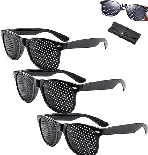 Lunisk-Korrekturbrille, Lunisk-Sehkorrekturbrille, Brillen zur Verbesserung der Sehkraft, Übungsbrillen, Unisex-Lochbrille zur Stärkung der Sehkraft (3 Stk)