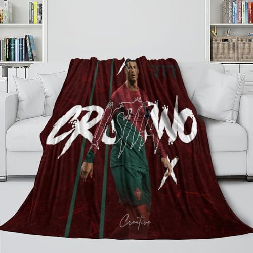 REIPOL Ronaldo Auffällige Decke - Fußball Kuschelige Decke Für Die Flucht Vor Den Mühen des Lebens - Sofa Bett Büro Draußen Dekor - Weihnachten Geburtstag Geschenk Idee 40x50inch(100x130cm)