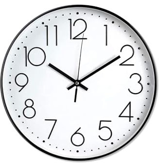 SIN&MI Wall Clock 8.5 Inch Silent Non Ticking Modern Quartz Battery Operated Digital Quiet Sweep Office home school Kitchen Decor Clocks Black