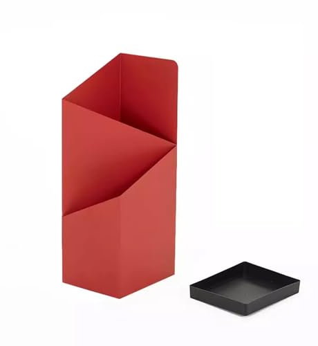 MMOU Portaombrelli Metallo per Bastone da Passeggio Secchiello Quadrato Autoportante con Vassoio Raccogligocce Rimovibile Design Moderno E Minimalista (Color : Red)
