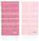 Blue Beach Turkish Towel - Set of 2-100x180cm Large Turkish Hammam Peshtemal Towel - Super Absorbent, Quick Dry, Lightweight, Compact Towels for Swimming, Bath, Gym and Travel (Pink + Fucshia)