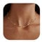 LOLIAS Collier ras du cou pour femme en or 14 carats et argent, Perle