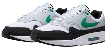NIKE Herren Air Max 1 Sneaker, Weiß/Grün (White/Stadium Green-Pure Platinum-Black), 45 EU