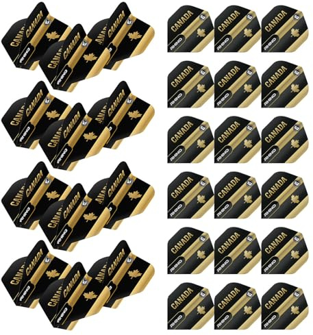 WINMAU Rhino Country Flag Design Dart Flights - 10 sets per pack (30 flights per pack) (Canada)