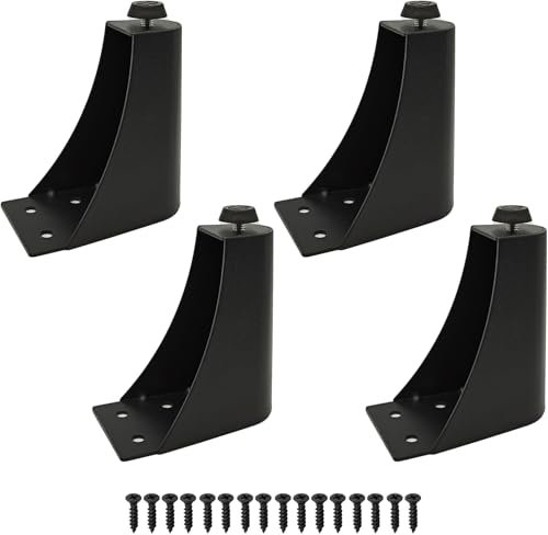 SHUIOG 4 Stück Metall Möbelfüße Schwarz 15cm Tv Lowboard Möbelfüsse, Schrankfüße, DIY Tischbeine für Schrank, TV-Schränke, Schubladen, Nachttisch (Black, 12cm)