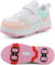Roller Skate Shoes Rollschuhe Schuhe Mit Rollen Skateboardschuhe,Inline-Skate, verstellbar Damen Schuhe mit Rollen für mädchen,Laufen Skateboard,Inline Rollschuhe,Pink-34 EU