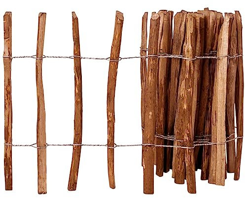 INLIFE Clôture à piquets Bois de noisetier 60x500 cm Quincaillerie,Clôtures,barrières,Panneaux de clôture Brun 10.3KG