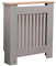 Oypla Small Grey Wooden Slatted Grill Radiator Cover MDF Cabinet
