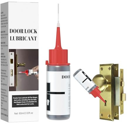 Dry Lube Graphite Lubricant, Lock Cylinder Lubricant, Graphite Powder Lubricant, 60ml Graphite Powder for Locks Spray Grease Lock Cylinder Lube Powder Door Hinge Oil Treadmill Lubricant Oil