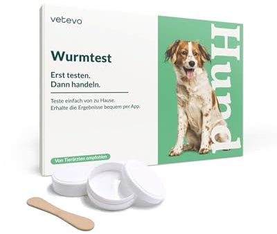 vetevo Lungenwurmtest Hund, Zuverlässiger Labor-Test auf Lungenwürmer, Präziser Wurmtest für Hunde bei Husten, Müdigkeit & Nasenausfluss, Ergebnis in 24h