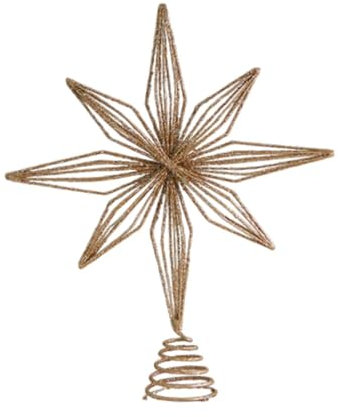 Harilla Weihnachtsbaumspitze Stern beleuchtet, Christbaumspitze mit 5 Punkten aus, glitzernde Weihnachtsbaumdekoration, für Zuhause und Partys