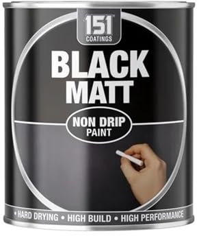 SDMAX Matt Black Non Drip Paint, Hard Drying, Long Lasting Performance, Easy To Use, Non Cracking, Portable And Lightweight, Interior And Exterior Use, 300ml Tin (1pcs)