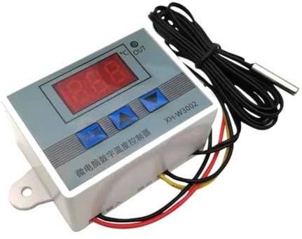 Ohulelks Controlador de Temperatura LED Digital Profesional W3002 de 12 V y Regulador de Termostato de 10 A XH-3002