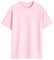 T-shirts à manches courtes pour homme et femme | T-shirt à col rond 100 % coton peigné, rose pastel, S (grand)
