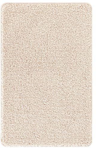 vidaXL Creme Baumwoll-Badematte mit Rutschfester Unterseite | Rechteckig 60 x 90 cm Weiche Berührung Texturiert Ideal Badezimmer Zubehör Und Fußbodenbelags Teppich Zubehör Innenmatten Heimdekoration