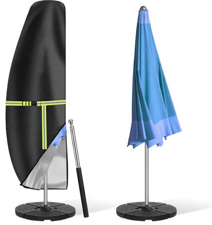 Housse de protection pour parasol 210 x 45 x 72/32 cm - Housse de protection pour parasol déporté de 2 à 4 m - Avec tige et fermeture éclair - Housse de protection pour parasol - Pour jardin, cour