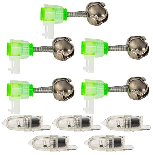 Syengery Angelruten Glocken, Angelruten Alarmglocken | LED Light Night Sea Fishing Glocken - Effiziente vielseitige Fisch -Sound -Alarmausrüstung für Nebel Dunkelheit Wild Lake River Sea