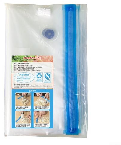 Pompe à vide rechargeable avec 15 sacs de stockage des aliments, solution pratique pour la conservation des aliments (D 5 sacs x 30 x 34)